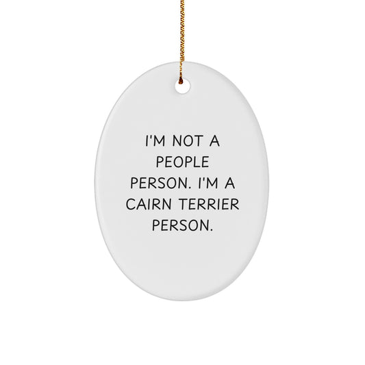 Funny Cairn Terrier Dog Gifts from Friends for Men Women Christmas Unique Oval Ornament Decors - Image 1