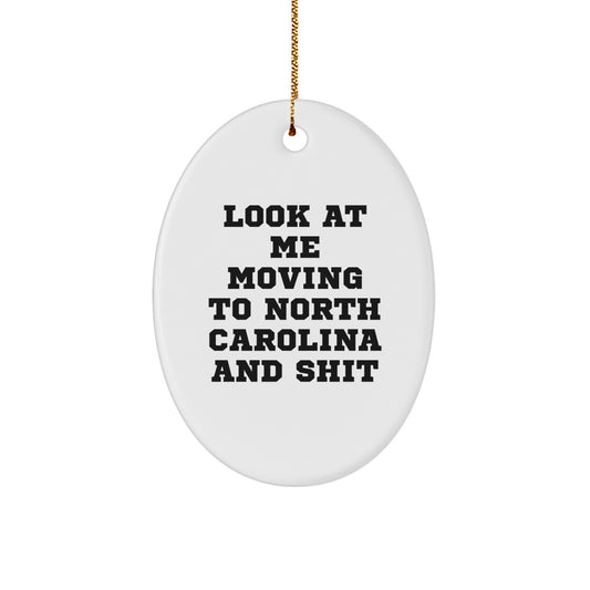 Funny North Carolina Oval Ornament Gifts from Friends for Men and Women Christmas Unique Decorations - Image 1