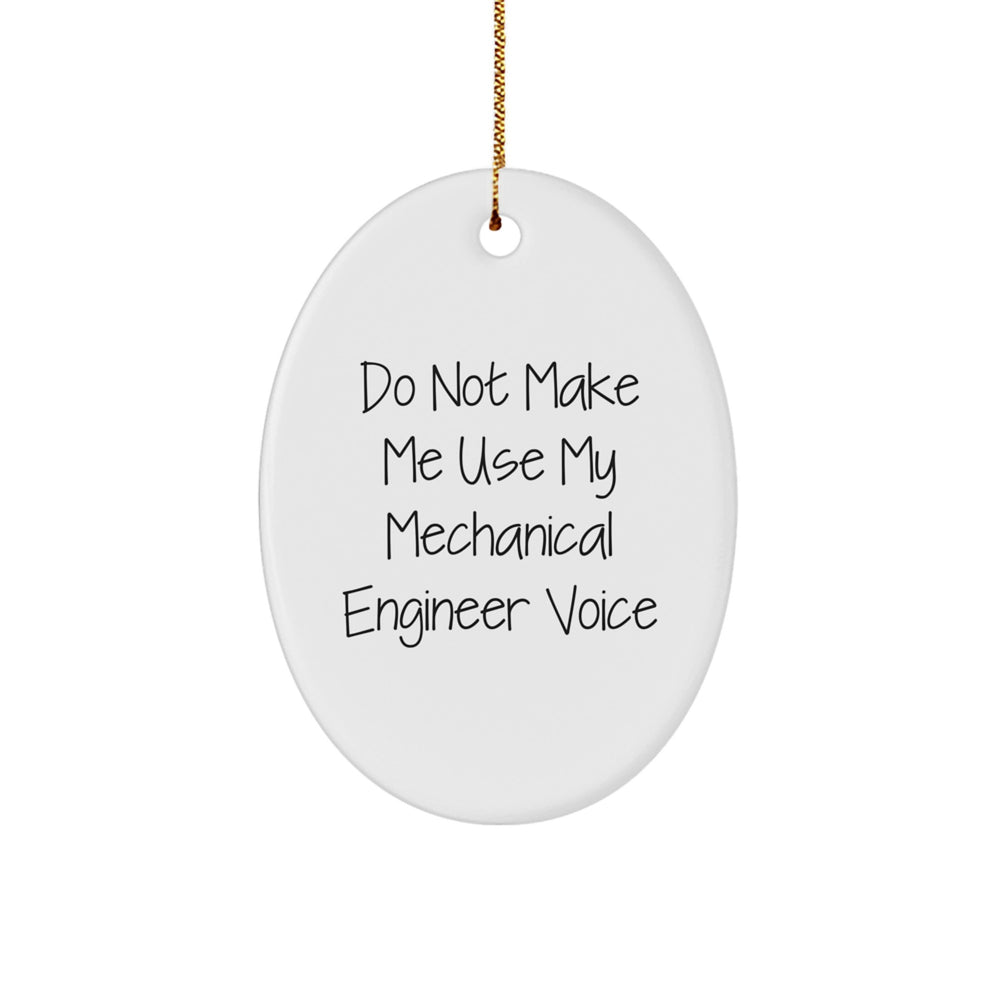 Mechanical Engineer Gifts, Funny Ornament, Oval Shaped, White, MDF, Sublimation Printed, Christmas Unique Gifts from Friends to Mechanical Engineer, Unique Oval Ornament for Men - Image 1