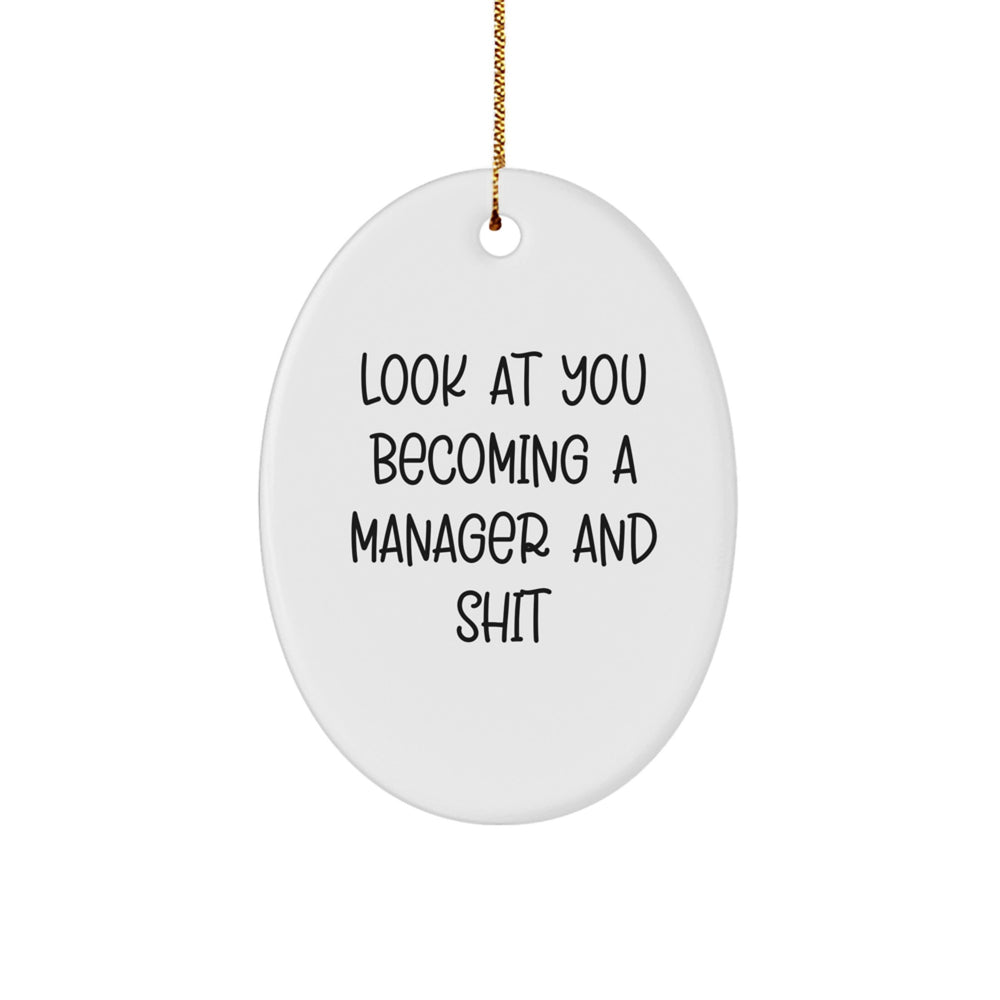 Manager Oval Ornament, Funny Quote Gifts for Manager, Christmas Unique Gifts from Friends, Gifts for Manager - Image 1
