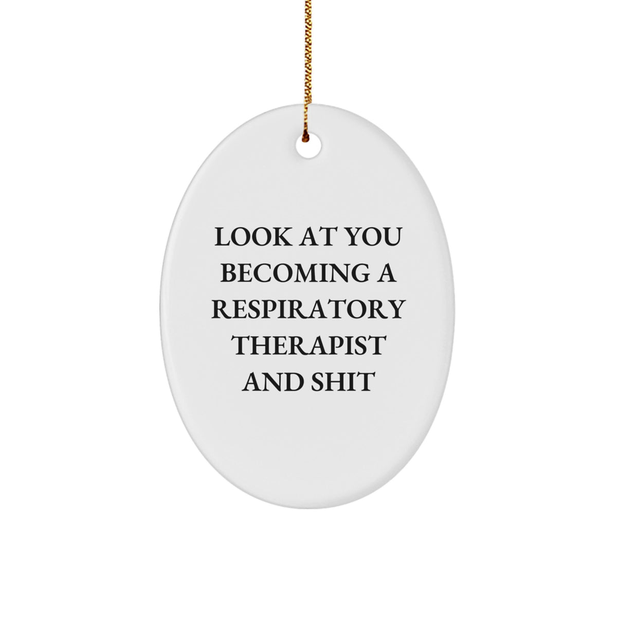 Funny Respiratory Therapist Gifts, Inspirational Quote Oval Ornament, Gifts from Friends for Respiratory Therapist, Christmas Unique Gifts for Respiratory Therapist Men and Women - Image 1