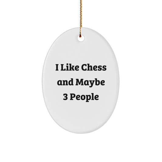 Funny Chess Lovers Gifts from Men to Friends Oval Ornament for Christmas Decorations - Image 1