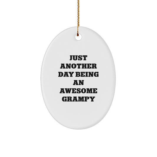 Grampy's Awesome Gifts for Men, Funny Oval Ornament from Family, Perfect Christmas Unique Gifts for Him - Image 1