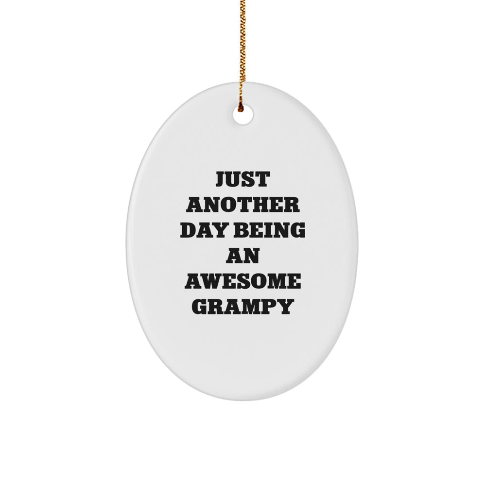 Grampy's Awesome Gifts for Men, Funny Oval Ornament from Family, Perfect Christmas Unique Gifts for Him - Image 1