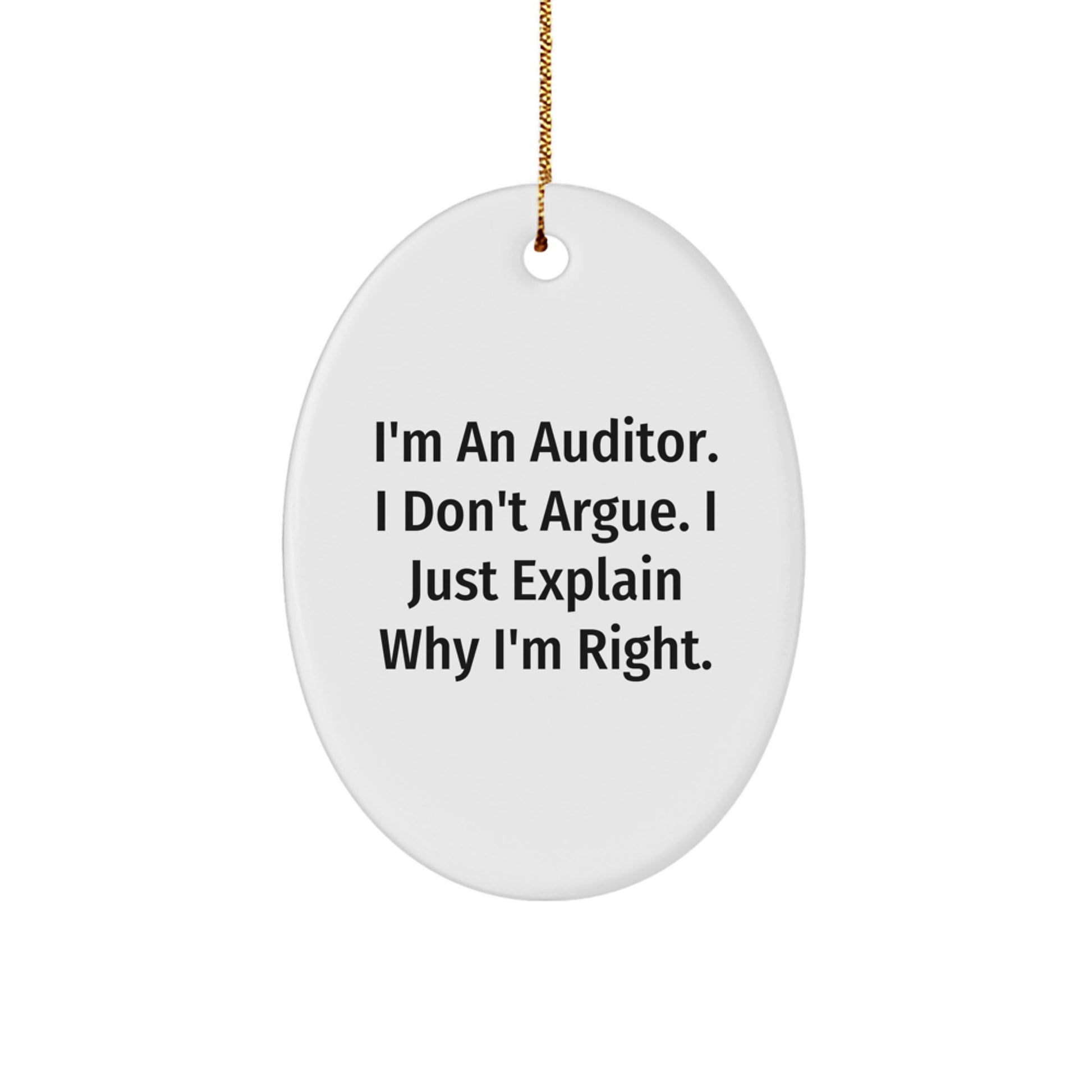 Auditor Humor Oval Ornament, Gifts from Men to Auditor Friends, Funny Christmas Decor - Image 1