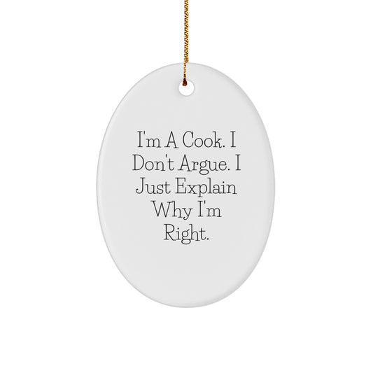 Cook Oval Ornament Keepsake for Him Holiday Christmas Tree Gift - Image 1
