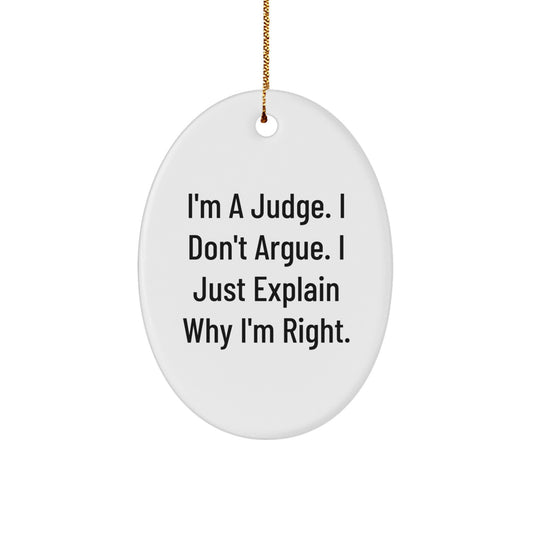 Funny Judge Oval Ornament Gifts from Friends and Family for Christmas Unique - Image 1