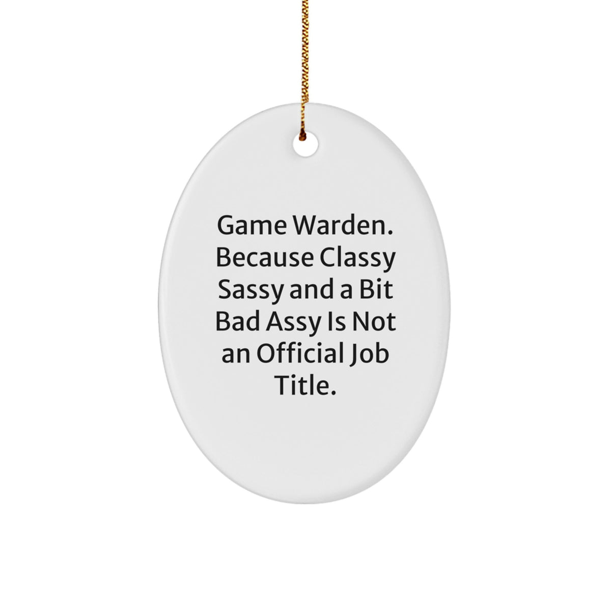 Funny Game Warden Gifts for Men - Oval Ornament with Classy Sassy Quote Idea, Gifts from Family, Friends, or Coworkers - Christmas Unique Gifts - Image 1