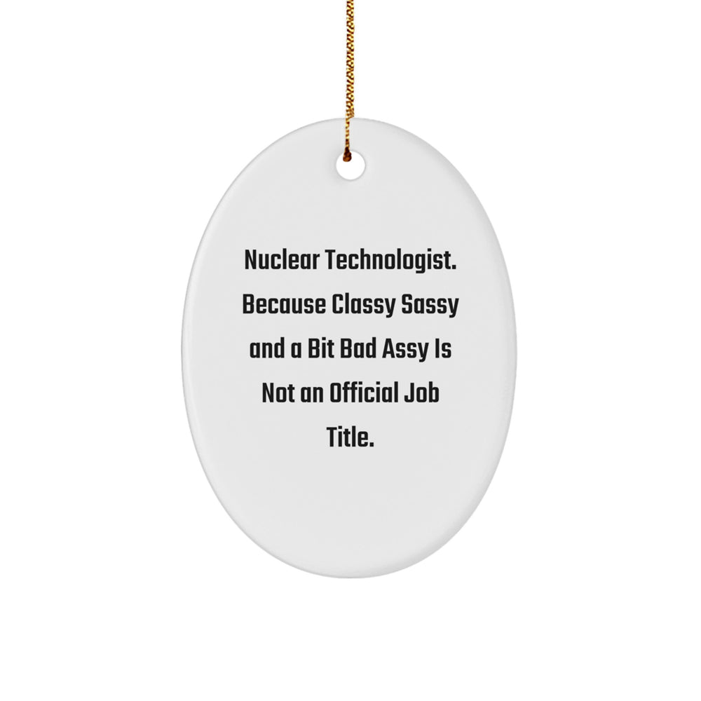 Nuclear Technologist Gifts, Funny Quote Oval Ornament, Gifts from Friends, Gifts for Nuclear Technologist, Unique Christmas Unique Gifts - Image 1
