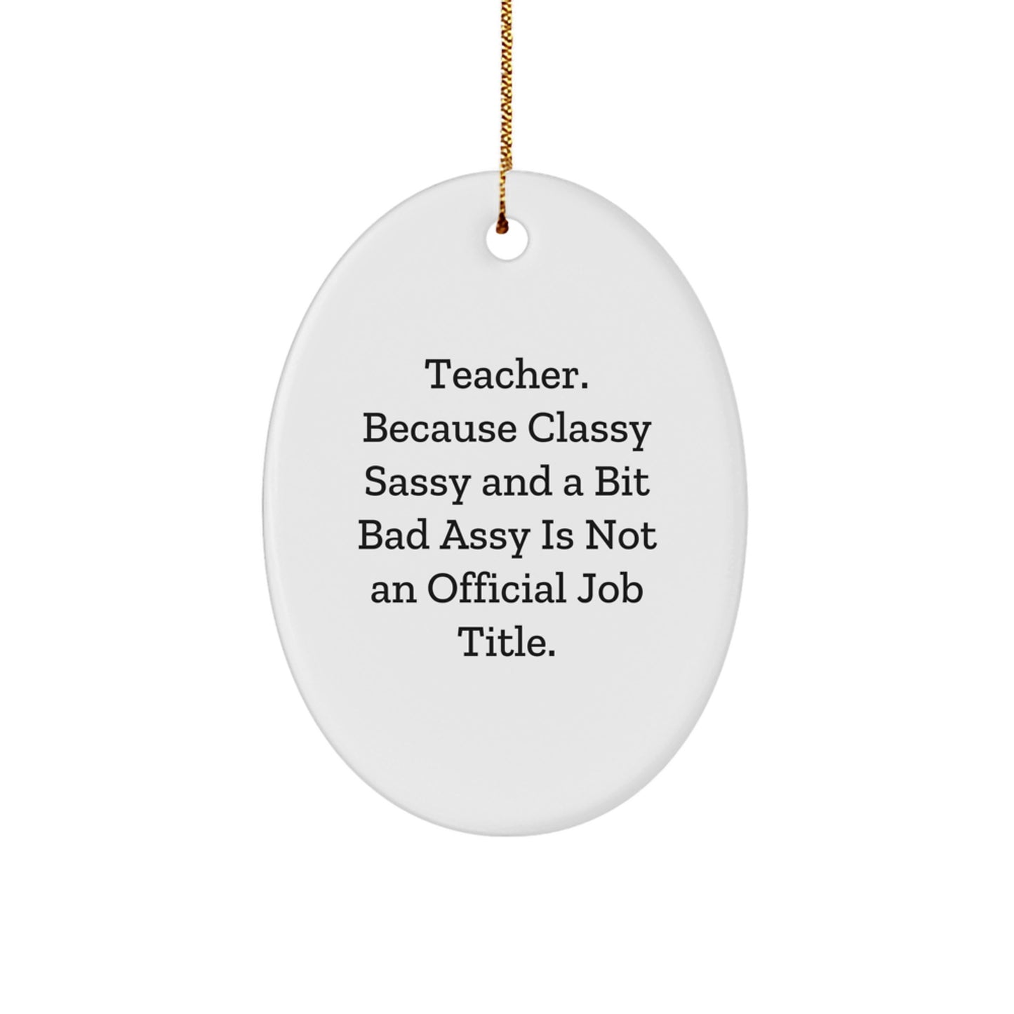 Funny Teacher Oval Ornament Gifts from Men for Christmas Unique Teacher Decor - Image 1