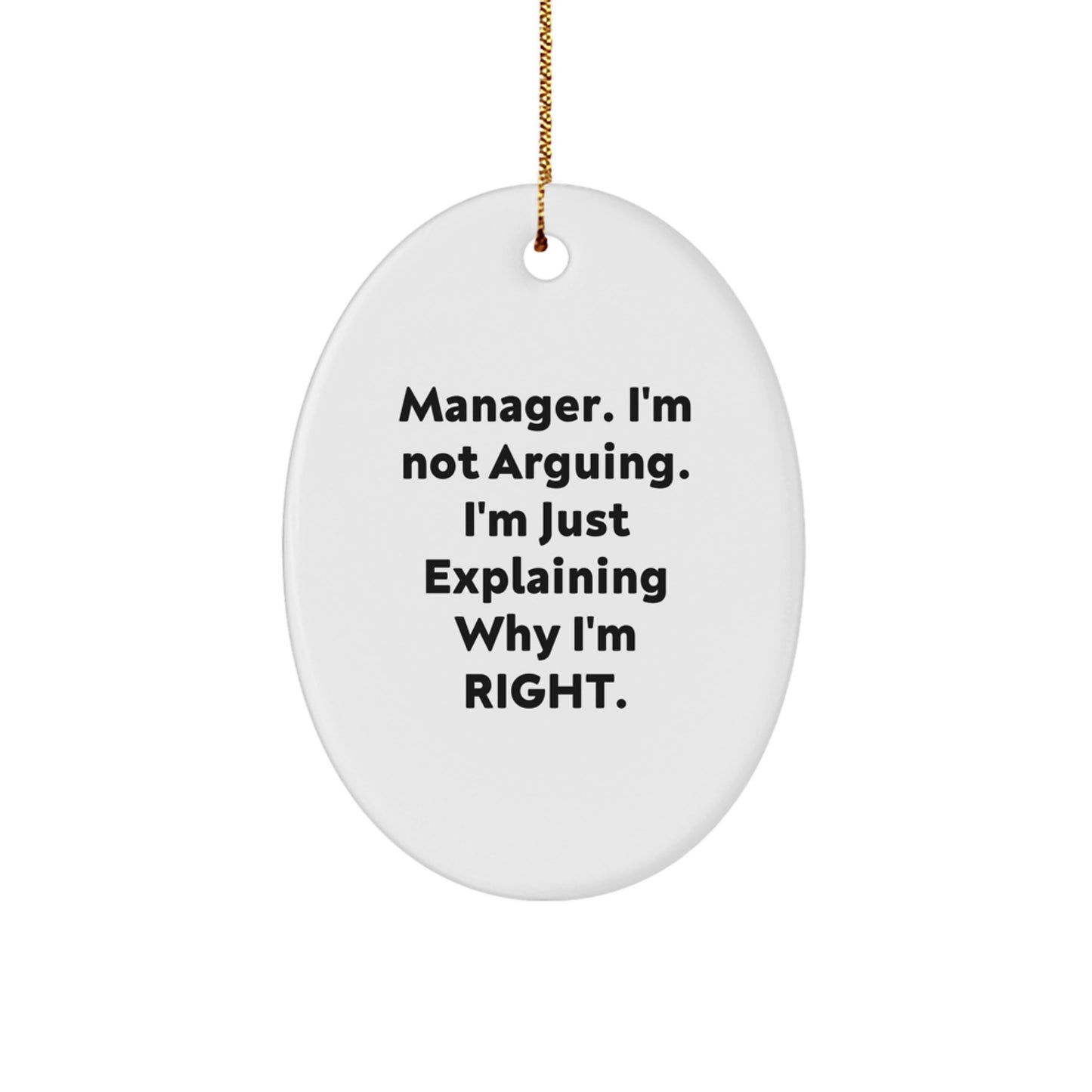 Manager Oval Ornament Gifts from Men to Manager, Funny Christmas Unique Gift for Manager - Image 1