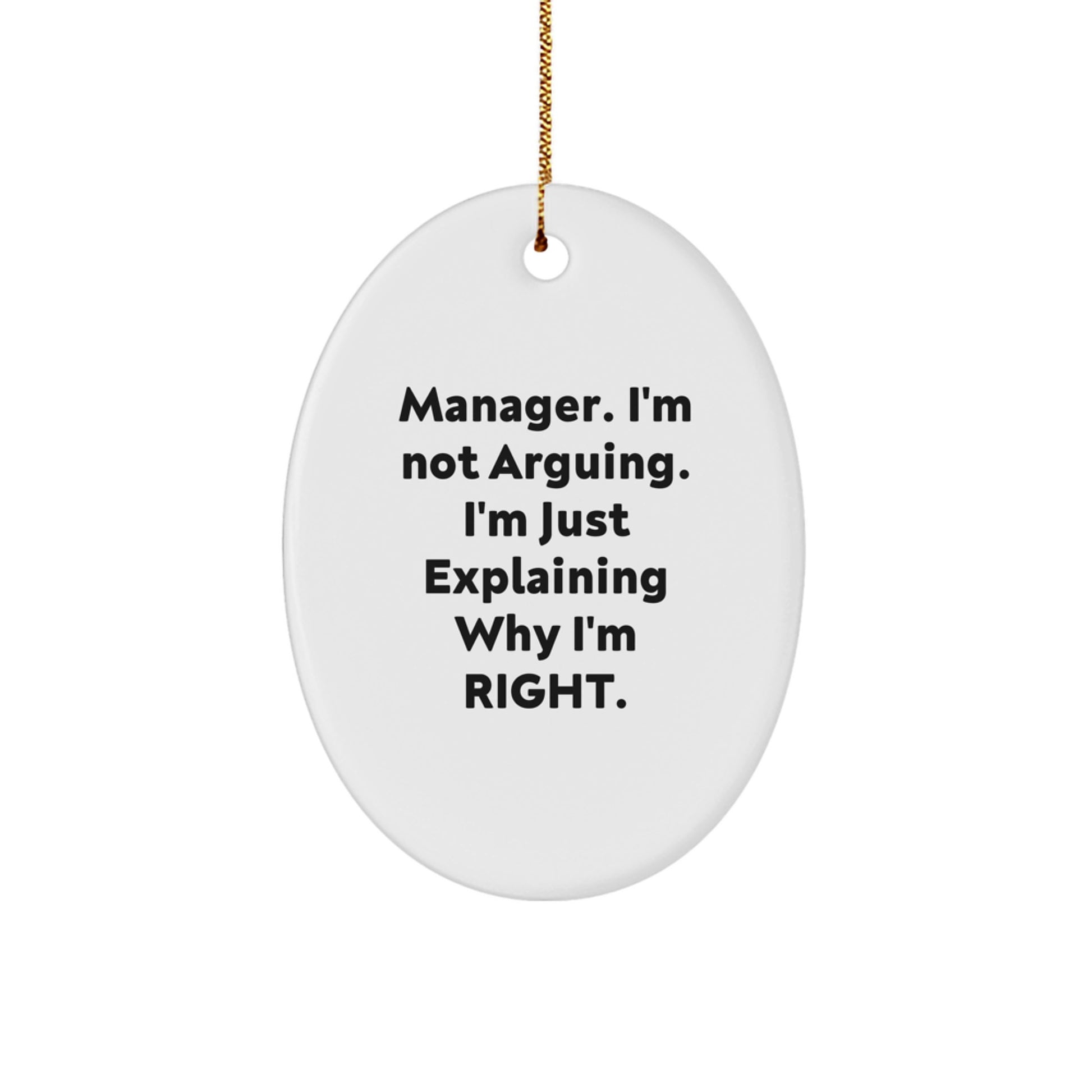 Manager Oval Ornament Gifts from Men to Manager, Funny Christmas Unique Gift for Manager - Image 1