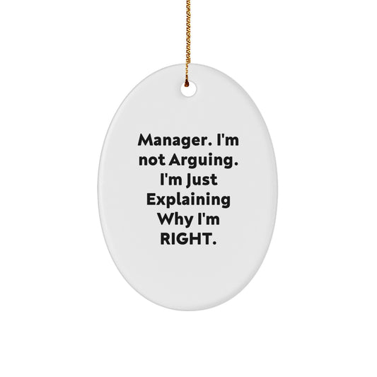 Manager Oval Ornament Gifts from Men to Manager, Funny Christmas Unique Gift for Manager - Image 1