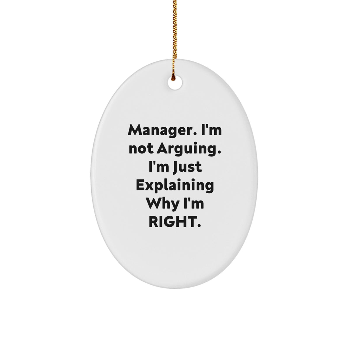 Manager Oval Ornament Gifts from Men to Manager, Funny Christmas Unique Gift for Manager - Image 1