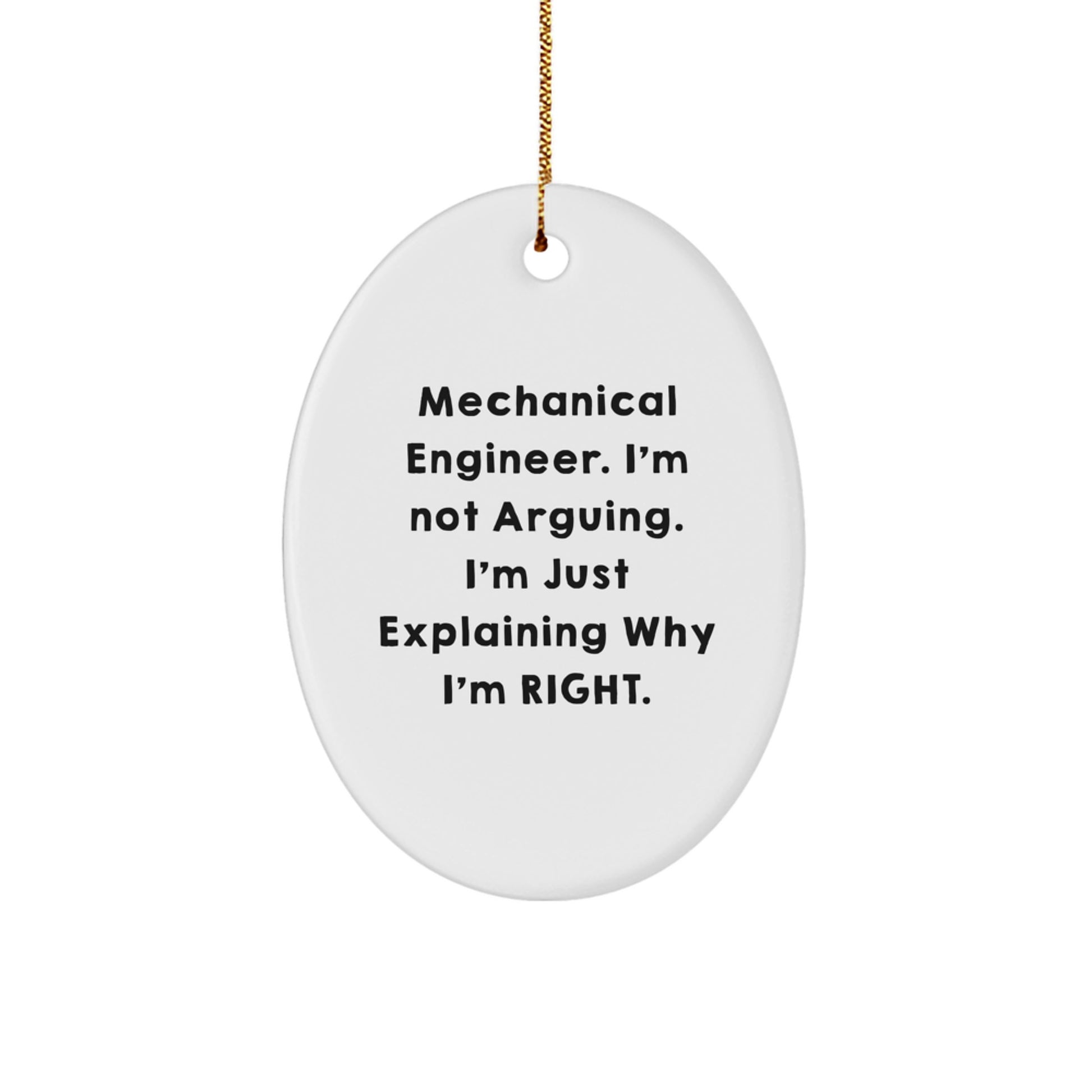 Funny Mechanical Engineer Oval Ornament Gifts, Unique Christmas Decor for Men, Women, Friends, Family, Gifts from Mechanical Engineer, Gifts for Mechanical Engineer - Image 1