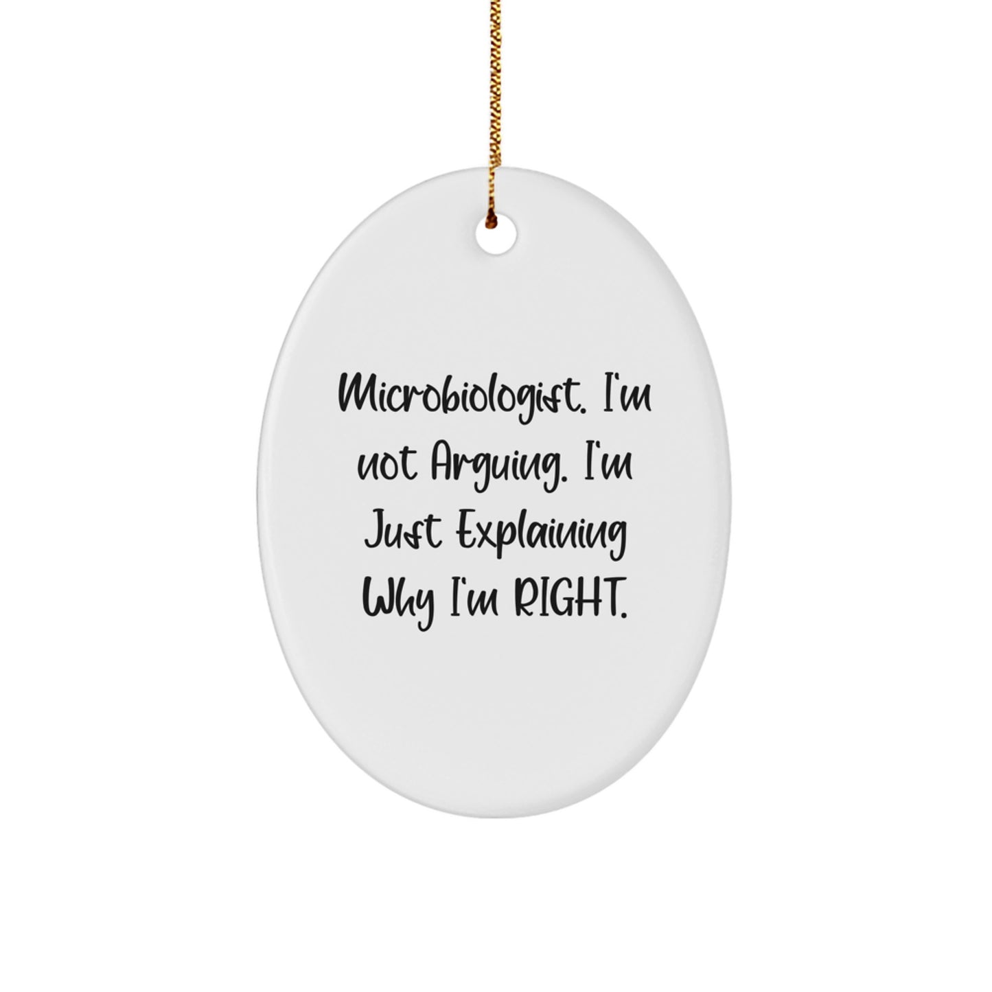 Funny Microbiologist Gifts for Him from Friends, Oval Ornament Unique Presents for Christmas - Image 1