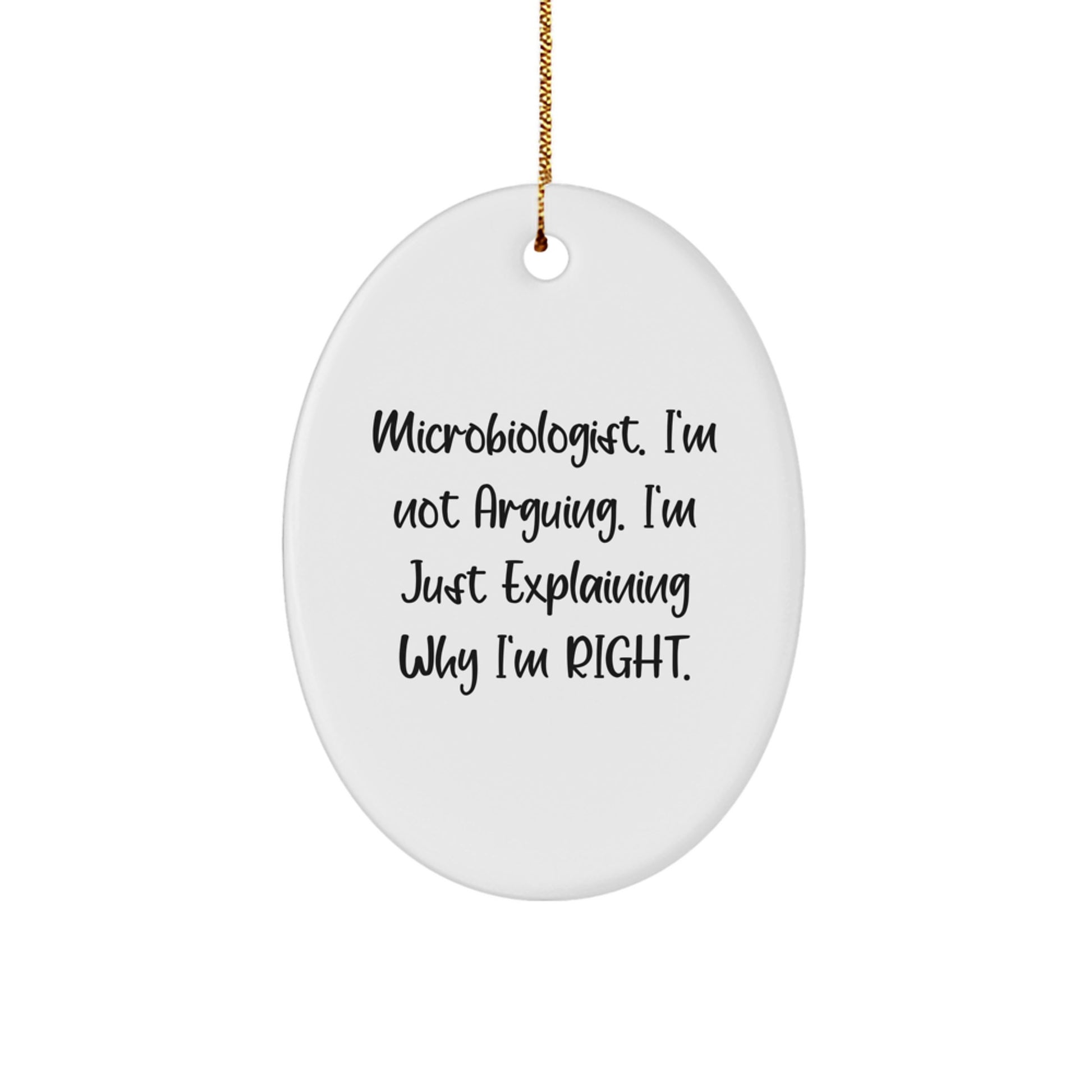 Funny Microbiologist Gifts for Him from Friends, Oval Ornament Unique Presents for Christmas - Image 1