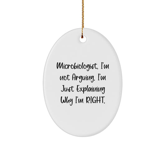 Funny Microbiologist Gifts for Him from Friends, Oval Ornament Unique Presents for Christmas - Image 1