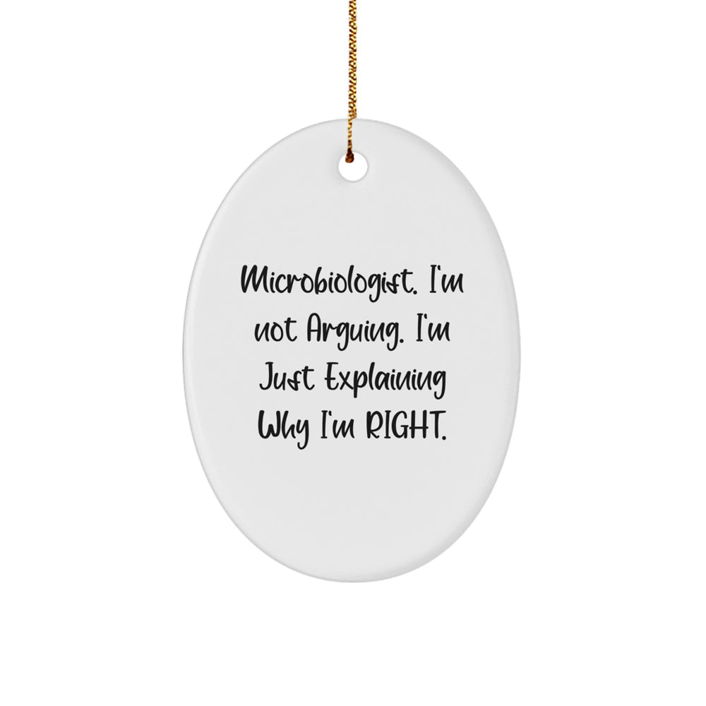 Funny Microbiologist Gifts for Him from Friends, Oval Ornament Unique Presents for Christmas - Image 1