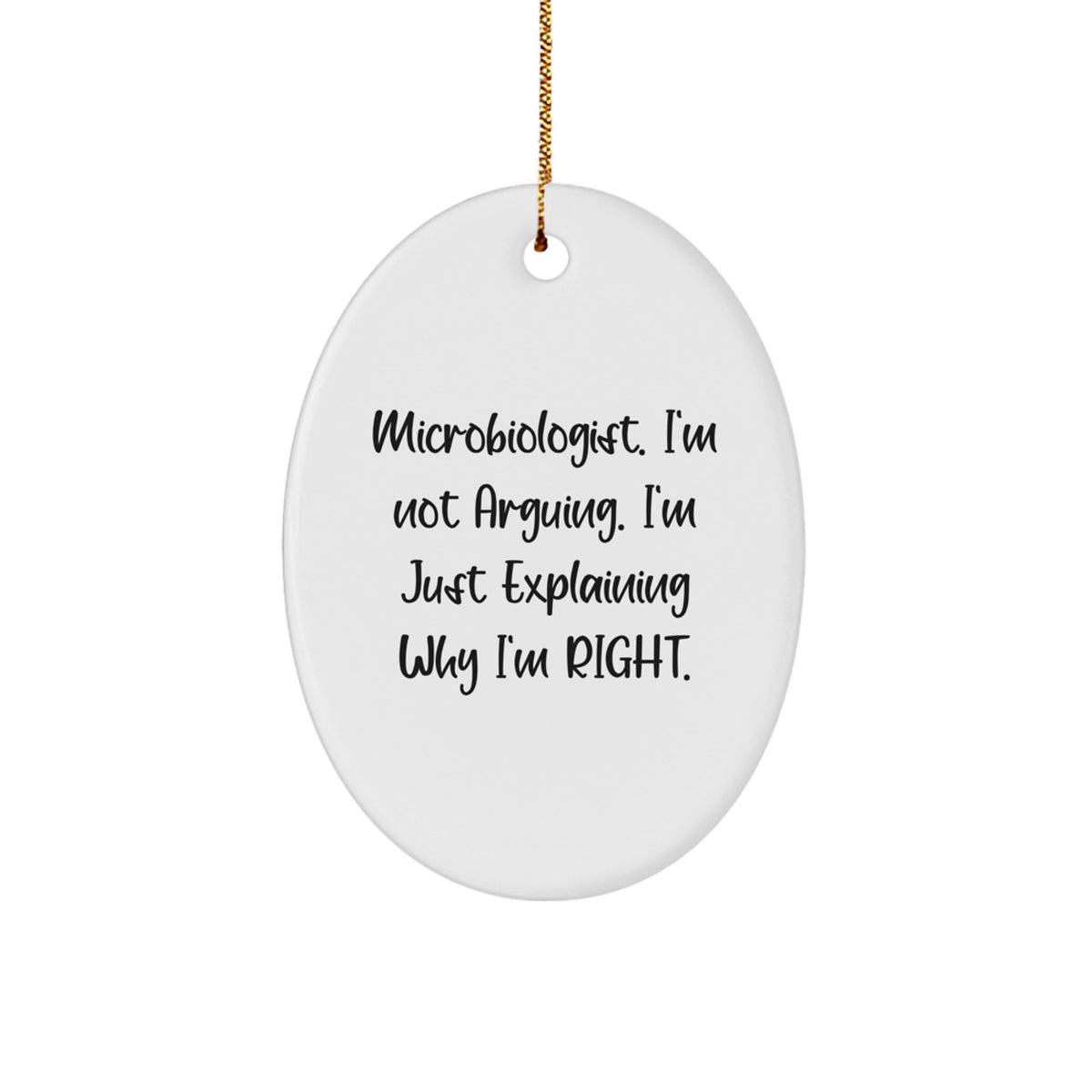 Funny Microbiologist Gifts for Him from Friends, Oval Ornament Unique Presents for Christmas - Image 1