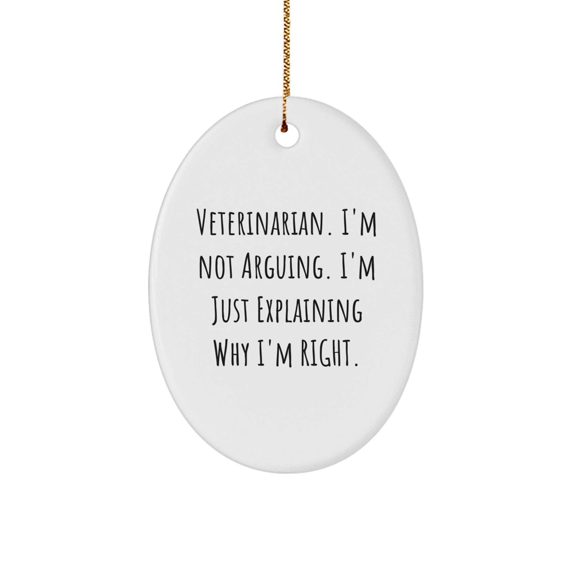 Funny Veterinarian Oval Ornament Gifts from Friends for Veterinarian Christmas Unique Decorations - Image 1