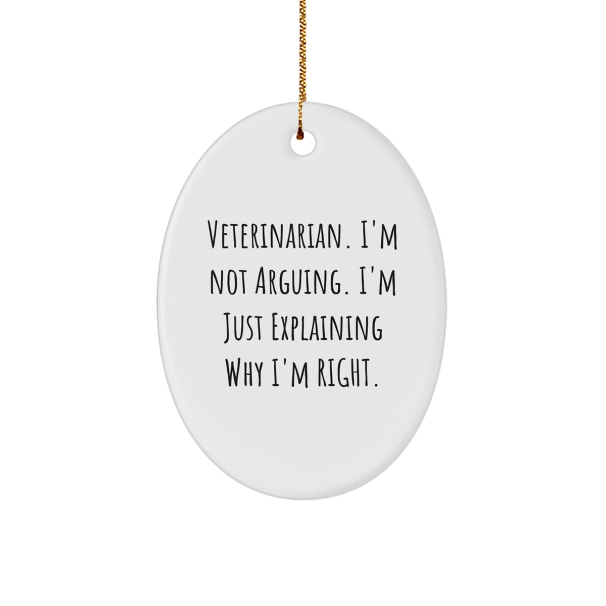 Funny Veterinarian Oval Ornament Gifts from Friends for Veterinarian Christmas Unique Decorations - Image 1