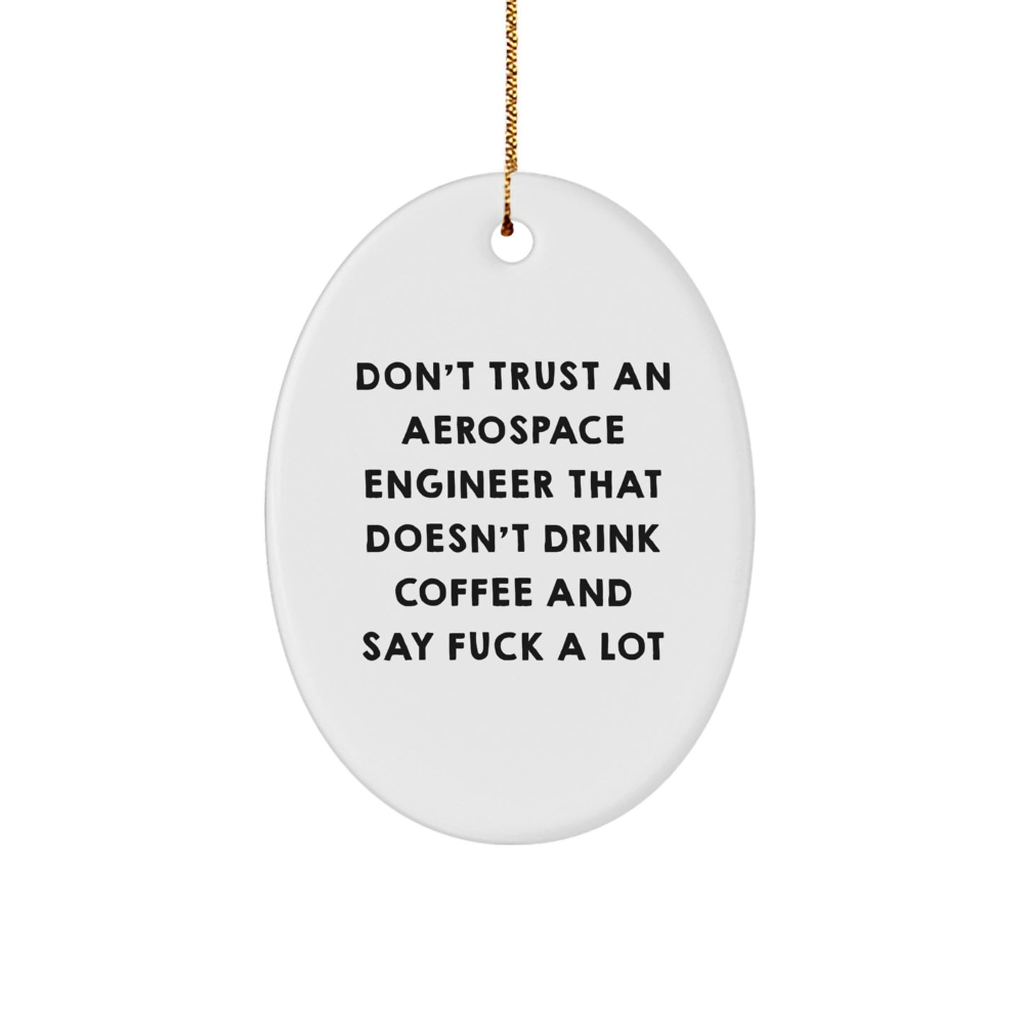 Funny Aerospace Engineer Gifts - Oval Ornament for Friends, Coworkers, and Family - Don't Trust Quote - Image 1