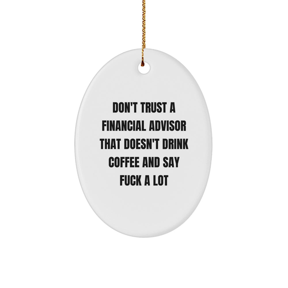 Funny Financial Advisor Gifts from Men to Friends, Oval Ornament Christmas Unique Presents for Financial Advisor Coworkers - Image 1