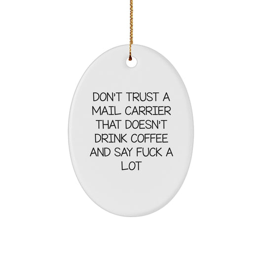 Funny Mail Carrier Oval Ornament Gifts from Friends for Mail Carrier - Image 1