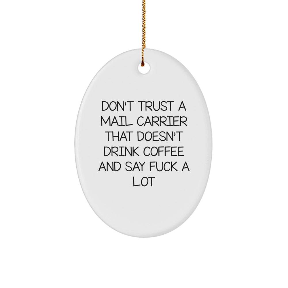 Funny Mail Carrier Oval Ornament Gifts from Friends for Mail Carrier - Image 1