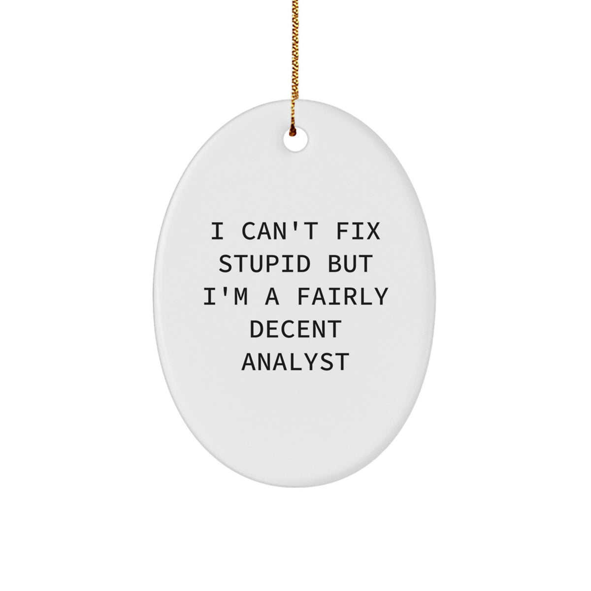Funny Analyst Oval Ornament Gifts from Family Friends Christmas Unique Gifts for Men Women Coworkers Colleagues - Image 1