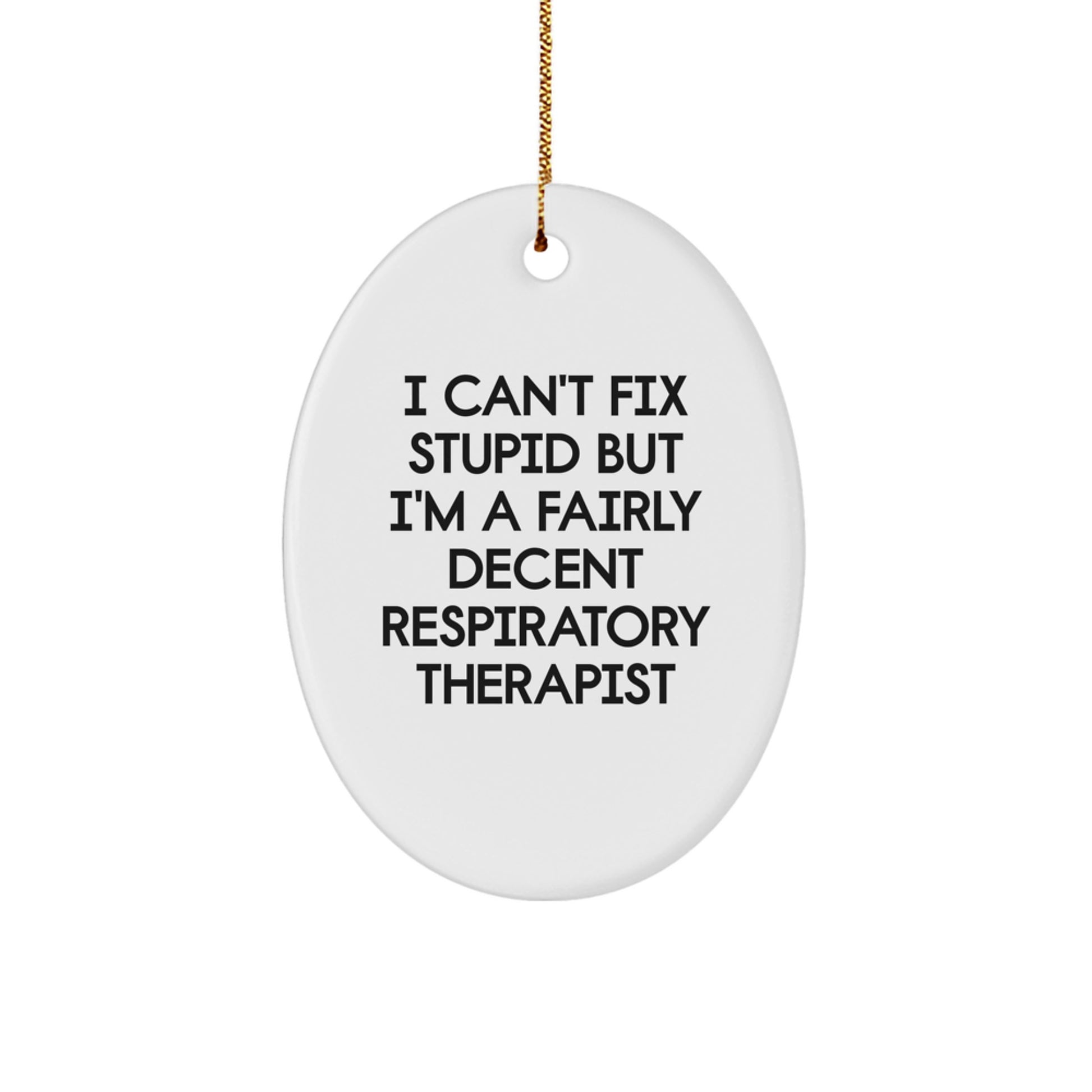Unique Funny Christmas Unique Gifts from Respiratory Therapist Oval Ornament for Men Friends Coworkers Family - Image 1