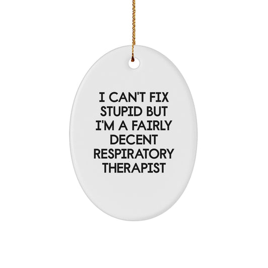 Unique Funny Christmas Unique Gifts from Respiratory Therapist Oval Ornament for Men Friends Coworkers Family - Image 1