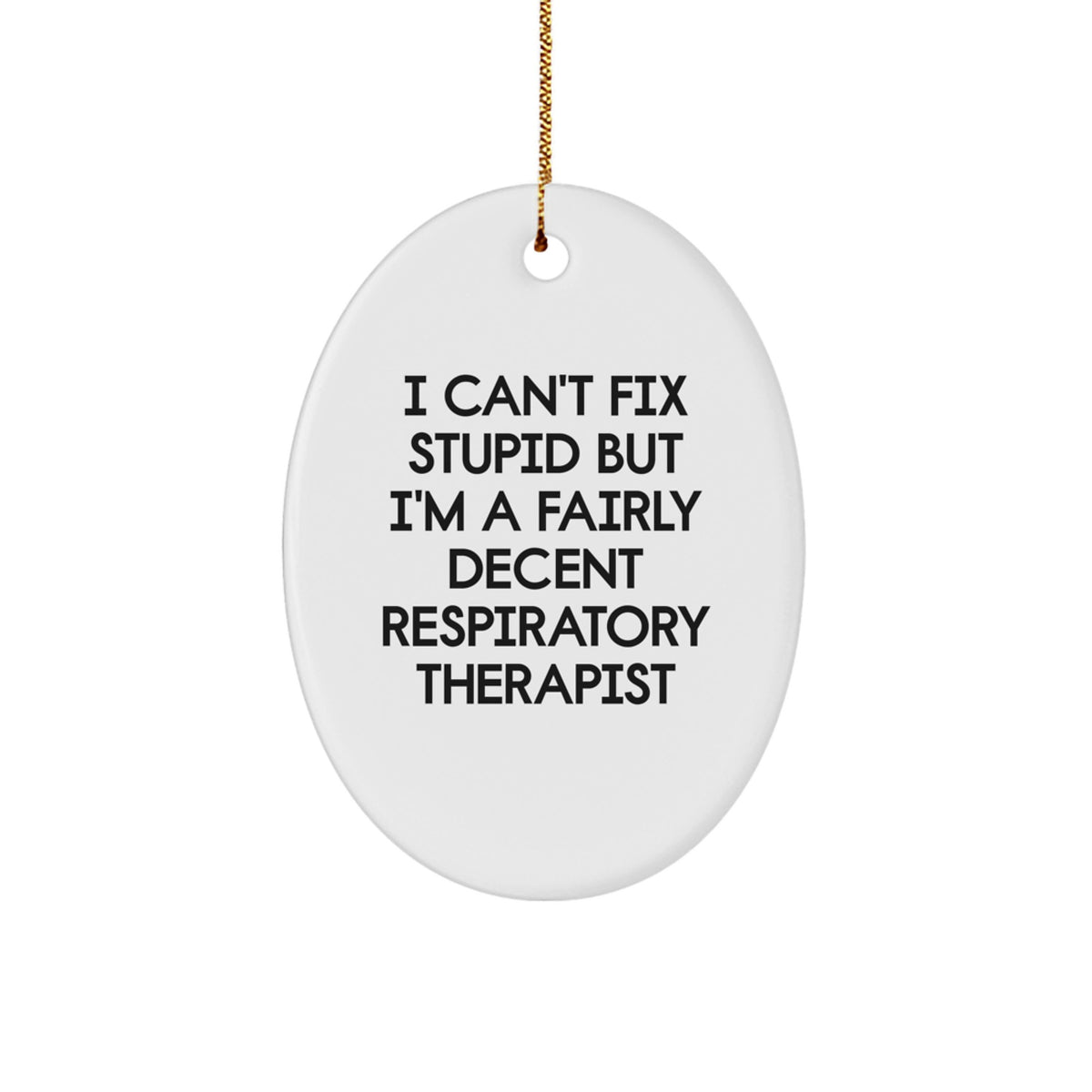 Unique Funny Christmas Unique Gifts from Respiratory Therapist Oval Ornament for Men Friends Coworkers Family - Image 1