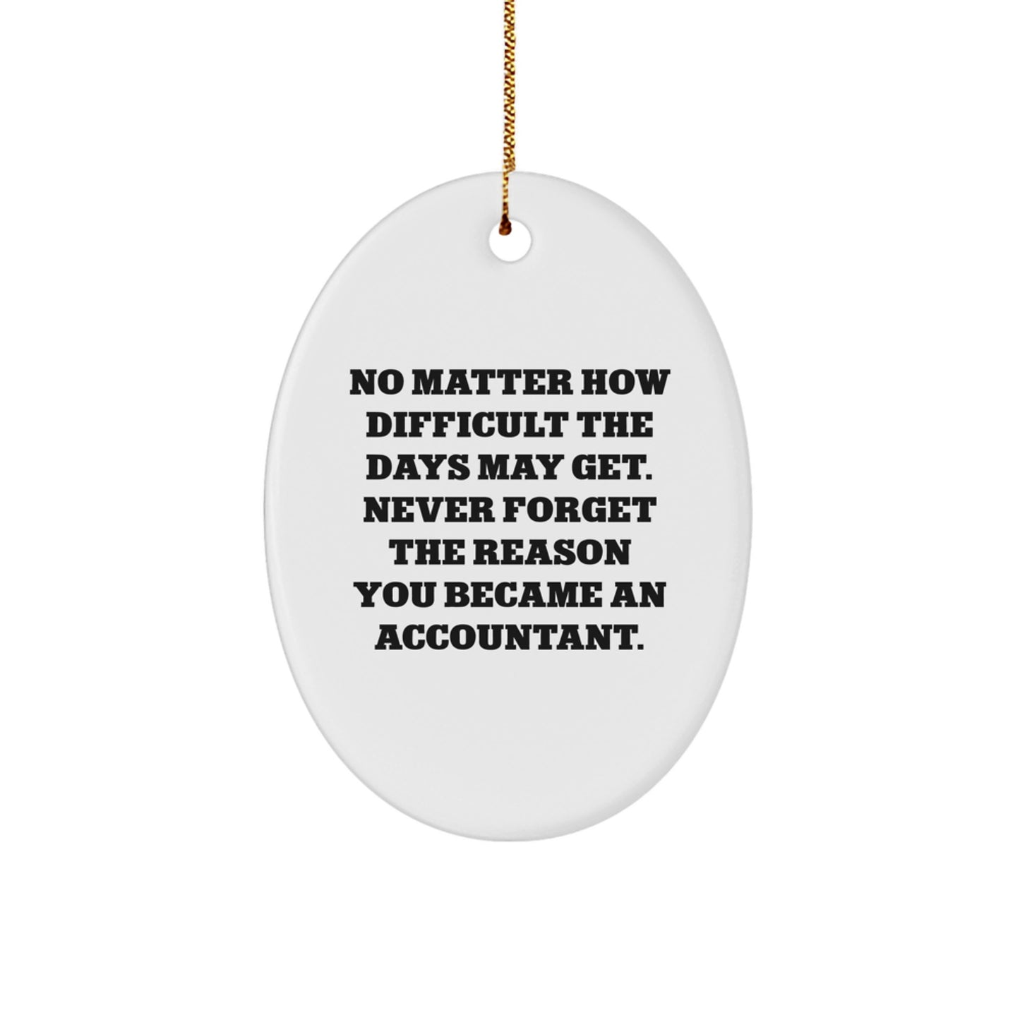 Funny Inspirational Gifts for Accountants - Oval Ornament, Quotes for Christmas, Oval Shaped Decorations Gifts from Men to Accountants - Image 1