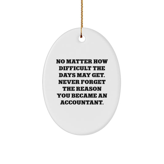 Funny Inspirational Gifts for Accountants - Oval Ornament, Quotes for Christmas, Oval Shaped Decorations Gifts from Men to Accountants - Image 1