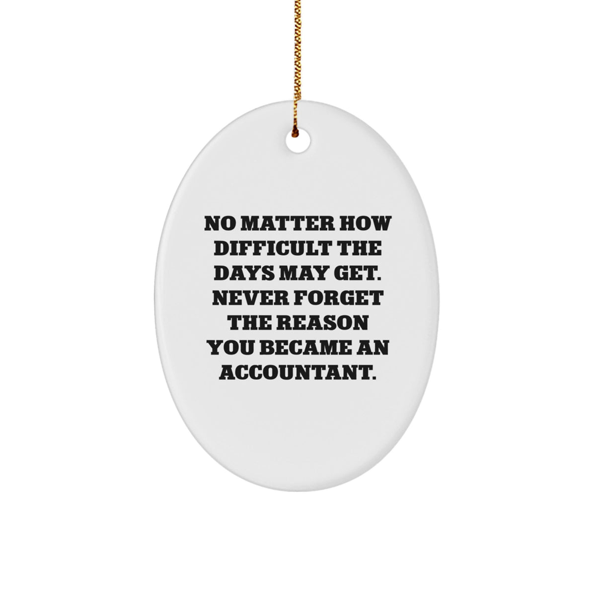 Funny Inspirational Gifts for Accountants - Oval Ornament, Quotes for Christmas, Oval Shaped Decorations Gifts from Men to Accountants - Image 1
