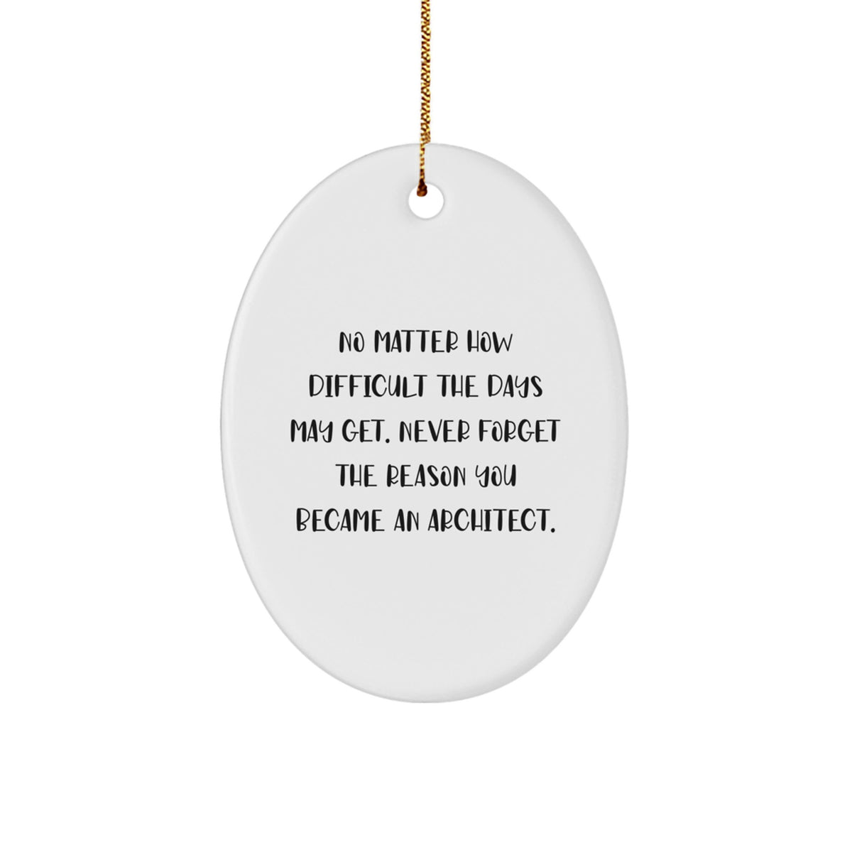 Architect Gifts from Men, Funny Oval Ornaments for Friends, Never Forget the Reason You Became an Architect, Unique Christmas Unique Gifts for Family - Image 1