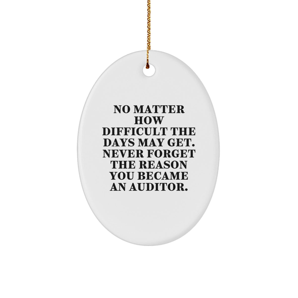 Funny Auditor Gifts for Men - Oval Ornament with Inspirational Quote - Christmas Unique Gift from Friends and Family - Image 1