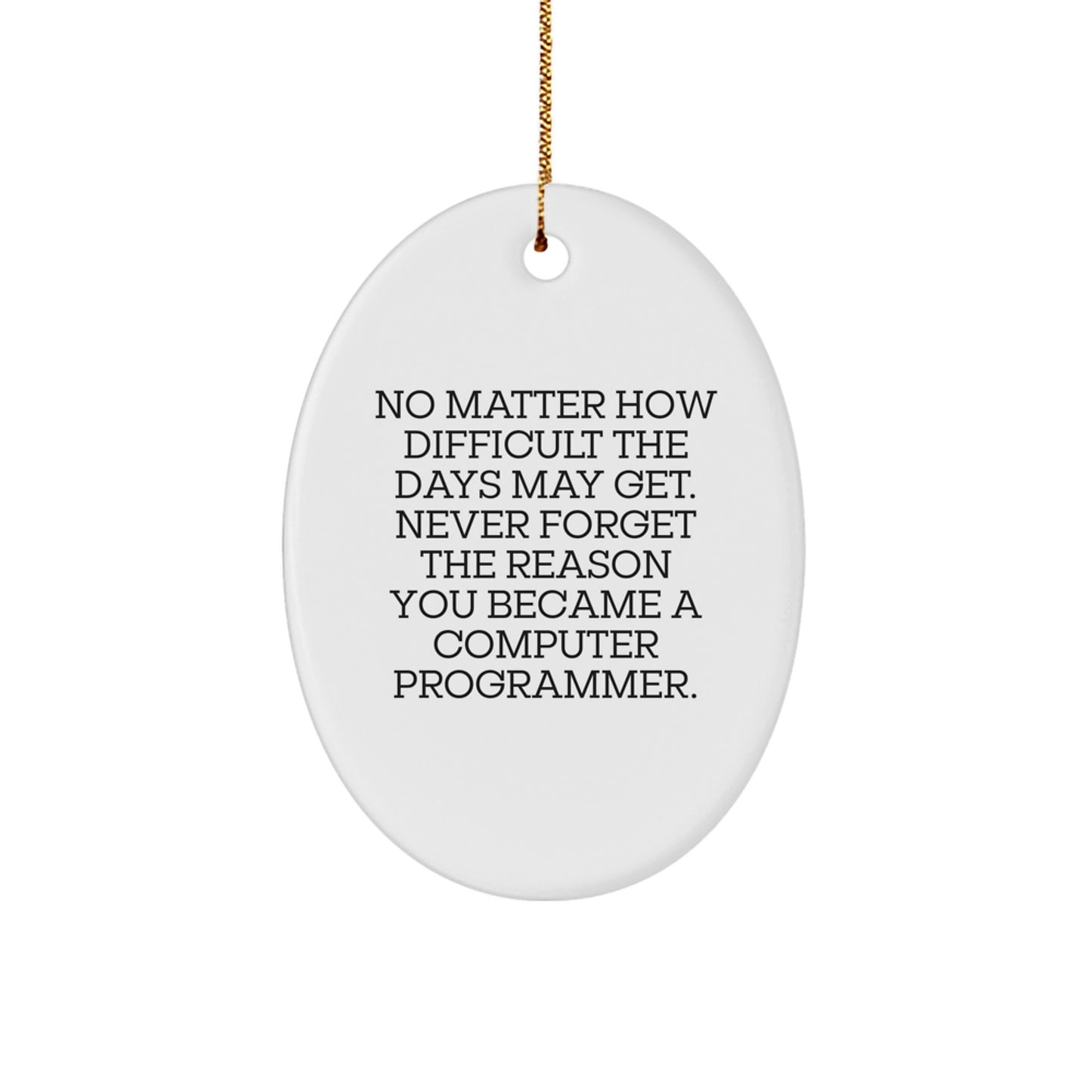 Computer Programmer Oval Ornament, Gifts from Friends, Never Forget the Reason, Christmas Unique Gifts - Image 1