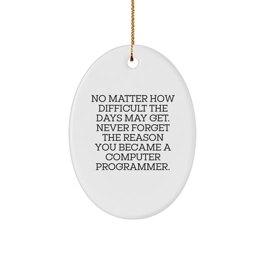 Computer Programmer Oval Ornament, Gifts from Friends, Never Forget the Reason, Christmas Unique Gifts - Image 1
