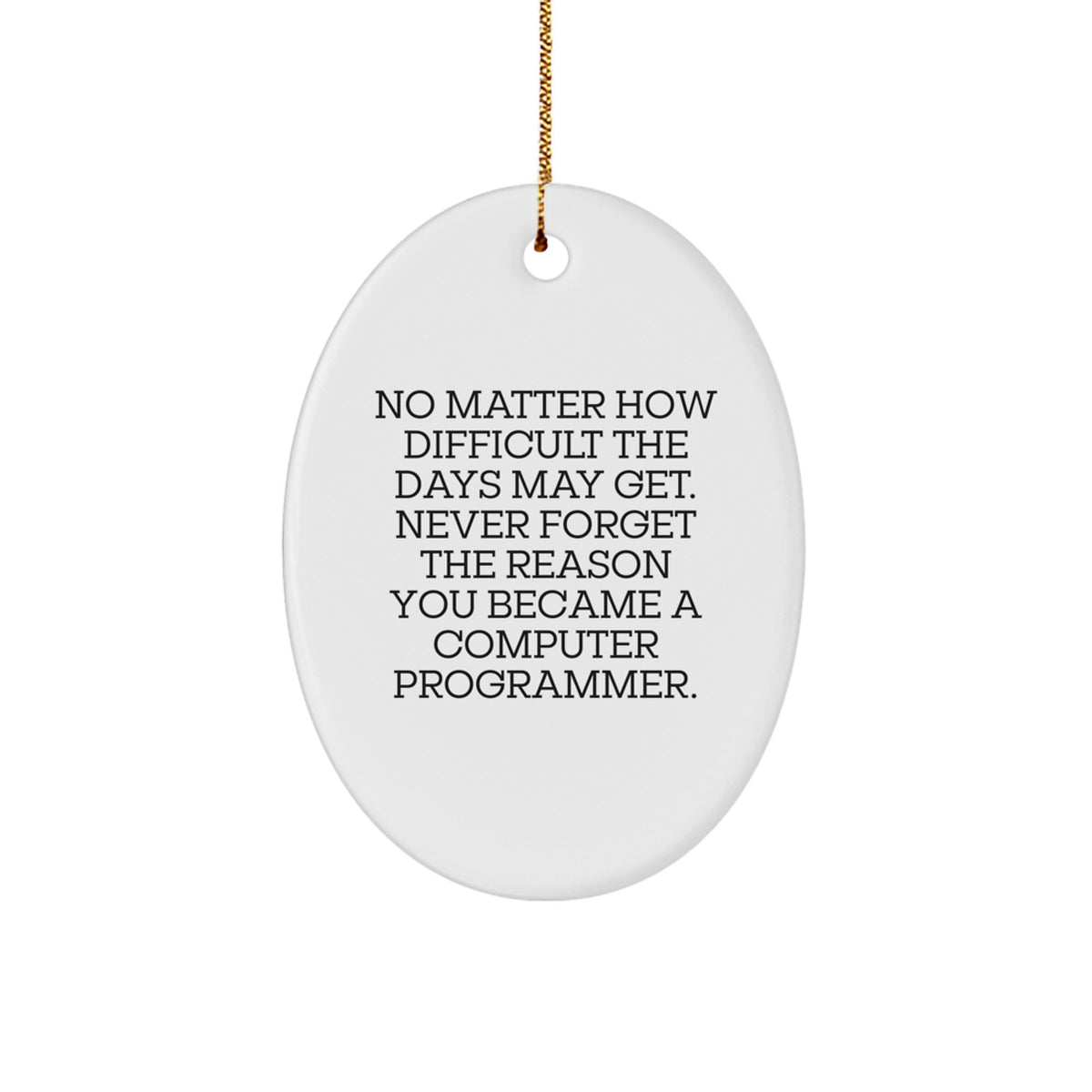 Computer Programmer Oval Ornament, Gifts from Friends, Never Forget the Reason, Christmas Unique Gifts - Image 1