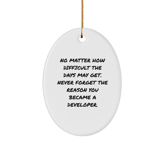 Developer Inspiration Oval Ornament Gifts from Friends and Family for Developer Christmas Unique Gifts - Image 1