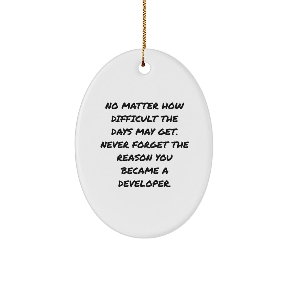 Developer Inspiration Oval Ornament Gifts from Friends and Family for Developer Christmas Unique Gifts - Image 1