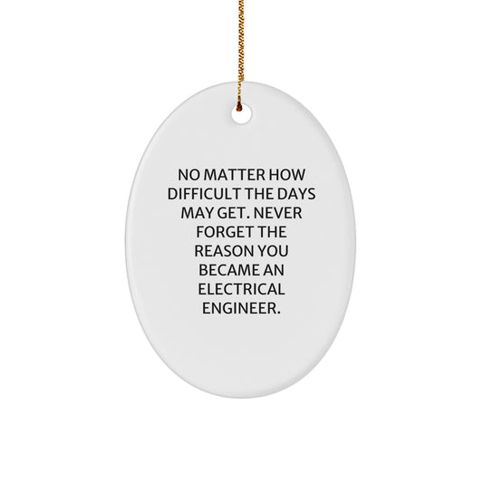 Electrical Engineer Gifts from Friends to Family, Oval Ornament with Inspirational Quote, Christmas Unique Gifts - Image 1
