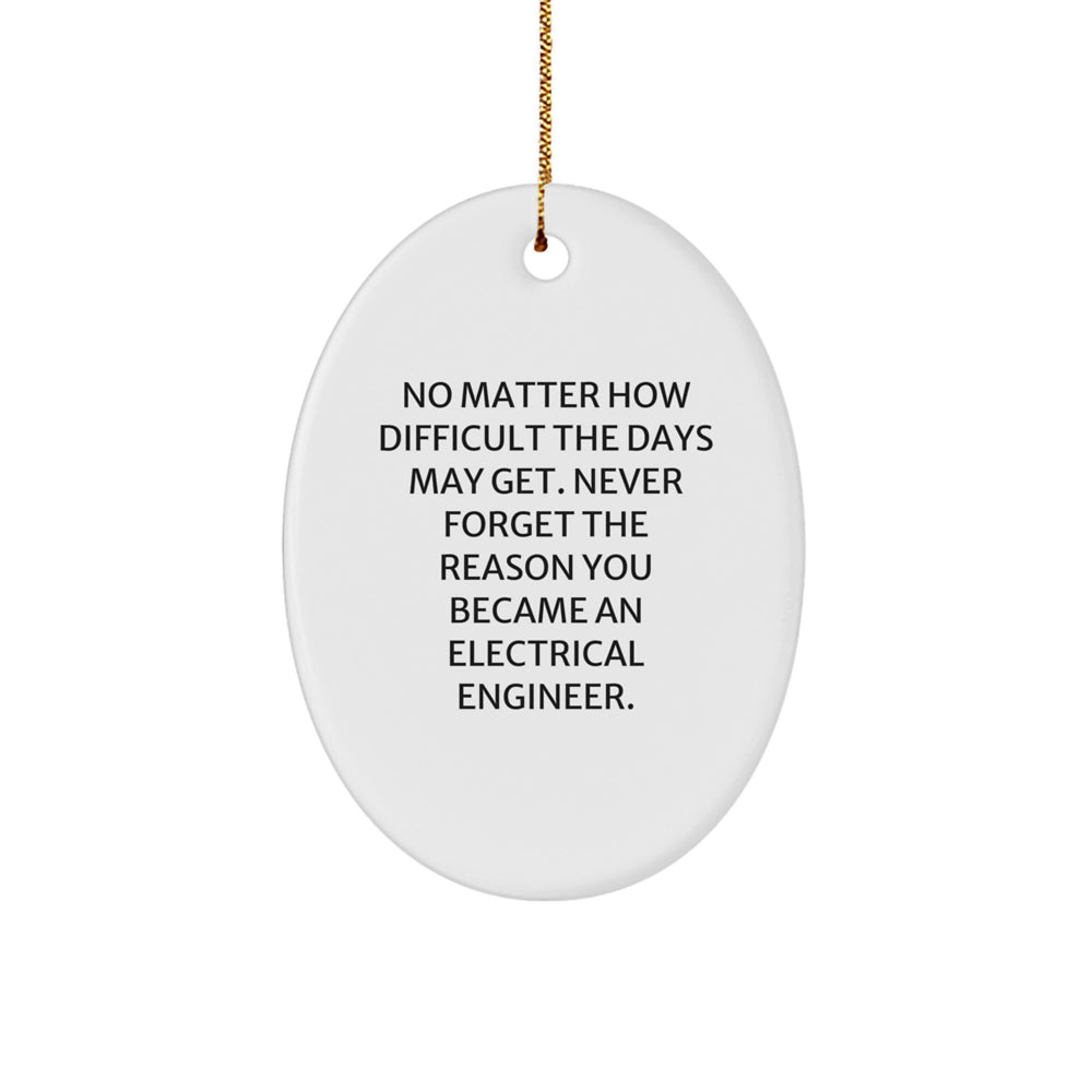 Electrical Engineer Gifts from Friends to Family, Oval Ornament with Inspirational Quote, Christmas Unique Gifts - Image 1