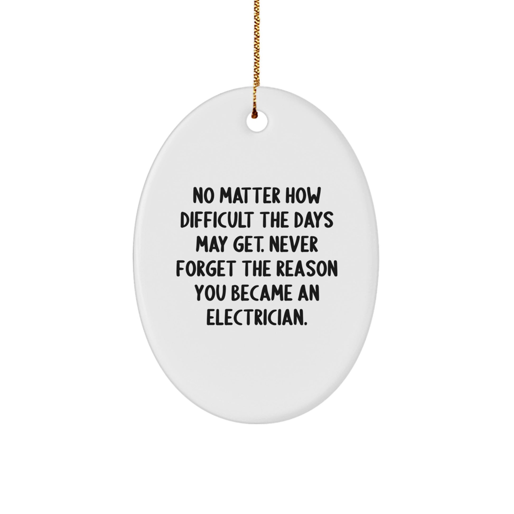 Electrician Gifts from Men - Oval Ornament for Christmas - Inspirational Quote - Image 1