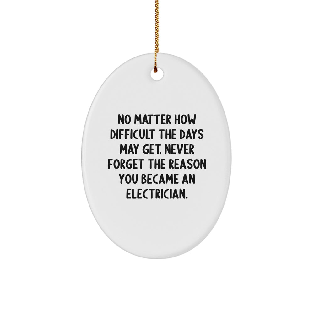 Electrician Gifts from Men - Oval Ornament for Christmas - Inspirational Quote - Image 1