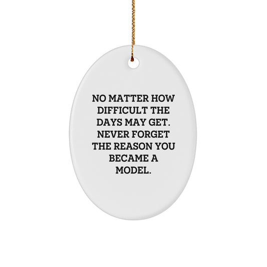 Model Inspiration Oval Ornament, Funny Quote Gift for Model Friends, Christmas Unique Gifts from Men to Model, Model Christmas Unique Gifts - Image 1