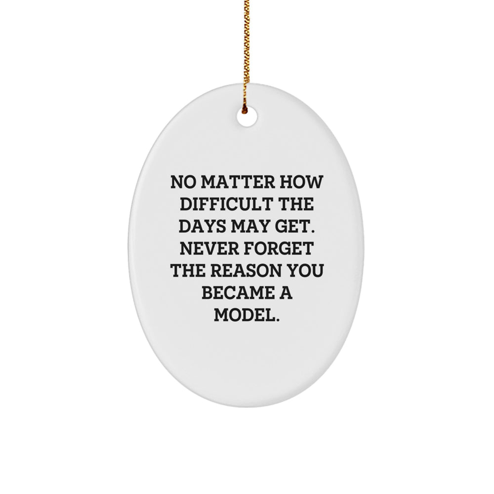 Model Inspiration Oval Ornament, Funny Quote Gift for Model Friends, Christmas Unique Gifts from Men to Model, Model Christmas Unique Gifts - Image 1